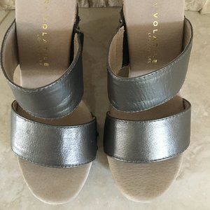 Very Volatile - Pewter & Cork Wedges